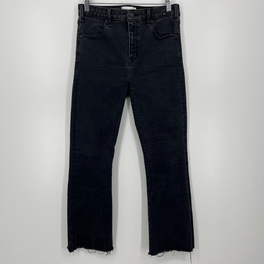 Abercrombie & Fitch Jeans Women's Size 6 R Black High Rise Ankle Flare 28" Waist